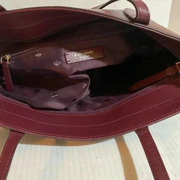 Kate spade plum leather satchel handbag - Picture 9 of 10